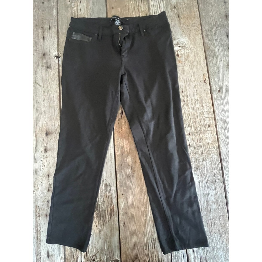 Calvin Klein Jeans Womens Black Straight Leg Stretch Pants Size‎ 12 Mid Rise